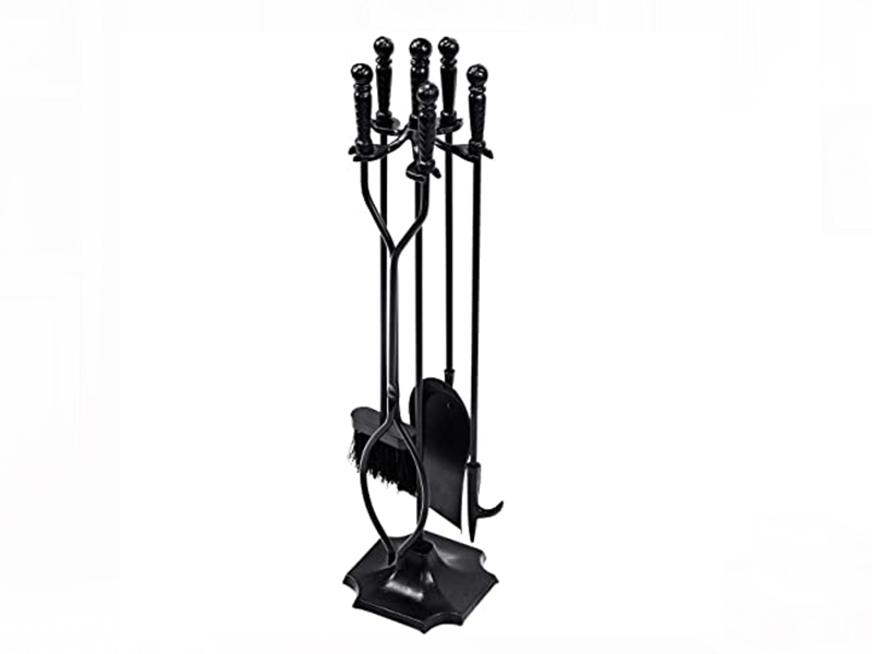 <b>Reference:</b> FT 15AB <br> 
<b>Description:</b><br>  5-Piece Black Cast Iron Ball Handle Fireplace Hearth Tool Set with 20cm Base Stand <br><b>Dimensions:</b><br>-L= 20CM<br>-H= 85CM