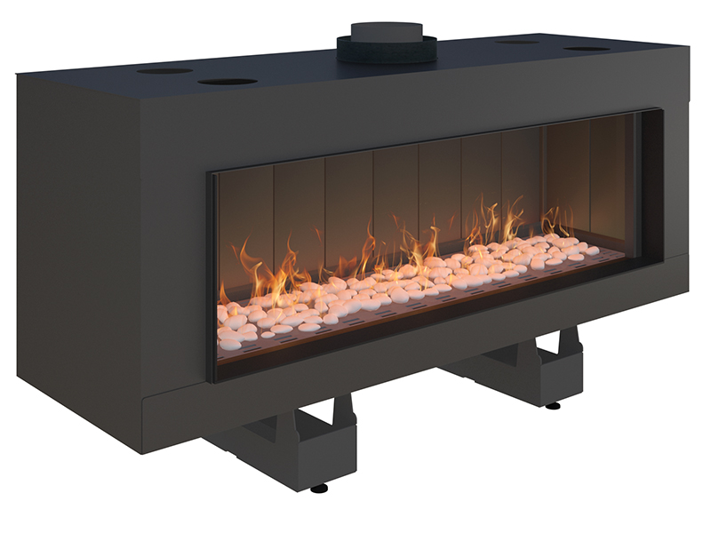 <b>Reference:</b> F.FH-B <br> 
<b>Description:</b><br>
- Horizontal Frameless Gas Fireplace  <br>
- Maxitrol system - Made in Germany<br>
<b>Options:</b><br>
- Back: Steel,Brick or Mirror<br>
- System: Full remote control system (GV60) or Manual system (GV32)<br>
- Double Burner: Z Line and bubble shape.<br>
<b>Fireplace Dimensions:</b><br>
- L= 134CM<br>
- W= 43CM<br>
- H= 70CM<br>
<b>Glass Opening Dimension:</b><br>
- L= 110CM<br>
- H= 37CM
