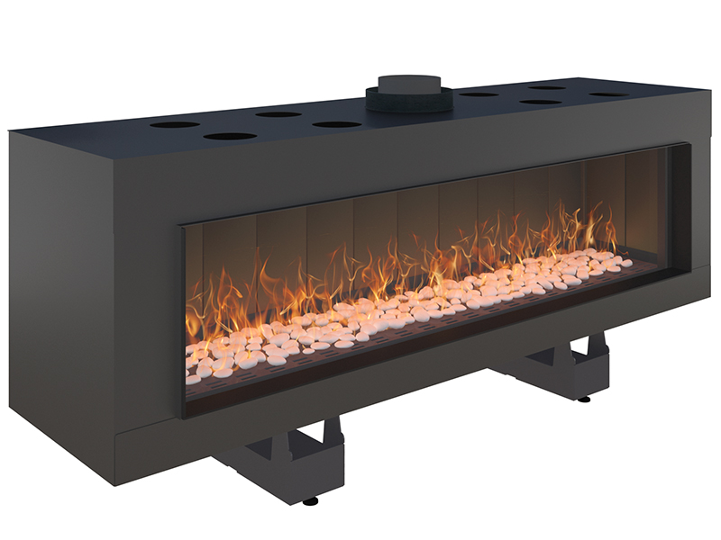 <b>Reference:</b> F.FH-C <br> 
<b>Description:</b><br>
- Horizontal Frameless Gas Fireplace  <br>
- Maxitrol system - Made in Germany<br>
<b>Options:</b><br>
- Back: Steel,Brick or Mirror<br>
- System: Full remote control system (GV60) or Manual system (GV32)<br>
- Double Burner: Z Line and bubble shape.<br>
<b>Fireplace Dimensions:</b><br>
-L= 167CM<br>
- W=43CM<br>
- H= 70CM<br>
<b>Glass Opening Dimension:</b><br>
- L= 143CM<br>
- H=37CM<br>
<b>- Weight:</b> 135.5KG