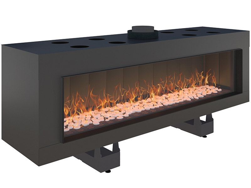 <b>Reference:</b> F.FH-C155 <br> 
<b>Description:</b><br>
- Horizontal Frameless Gas Fireplace  <br>
- Maxitrol system - Made in Germany<br>
<b>Options:</b><br>
- Back: Steel,Brick or Mirror<br>
- System: Full remote control system (GV60) or Manual system (GV32)<br>
- Double Burner: Z Line and bubble shape.<br>
<b>Fireplace Dimensions:</b><br>
- L= 177CM<br>
- W= 43CM<br>
- H= 75CM<br>
<b>Glass Opening Dimension:</b><br>
- L= 153CM<br>
- H= 37CM