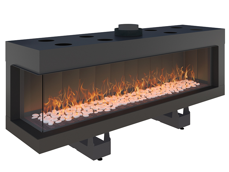 <b>Reference:</b> F.LH-B135<br> 
<b>Description:</b><br>
- Left Frameless Gas Fireplace  <br>
- Maxitrol system - Made in Germany<br>
<b>Options:</b><br>
- Back: Steel,Brick or Mirror<br>
- System: Full remote control system (GV60) or Manual system (GV32)<br>
- Double Burner: Z Line and bubble shape.<br>
<b>Fireplace Dimensions:</b><br>
- L= 151CM<br>
- W= 43CM<br>
- H= 70CM<br>
<b>Glass Opening Dimension:</b><br>
- L= 135CM<br>
- H= 37CM