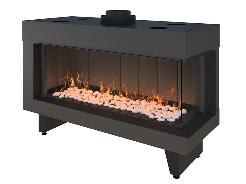 <b>Reference:</b> F.RH-A <br> 
<b>Description:</b><br>
- Right Frameless Gas Fireplace  <br>
- Maxitrol system - Made in Germany<br>
<b>Options:</b><br>
- Back: Steel,Brick or Mirror<br>
- System: Full remote control system (GV60) or Manual system (GV32)<br>
- Double Burner: Z Line and bubble shape.<br>
<b>Fireplace Dimensions:</b><br>
- L= 105CM<br>
- W= 43CM<br>
- H= 100CM<br>
<b>Glass Opening Dimension:</b><br>
- L= 87CM<br>
- H= 37CM