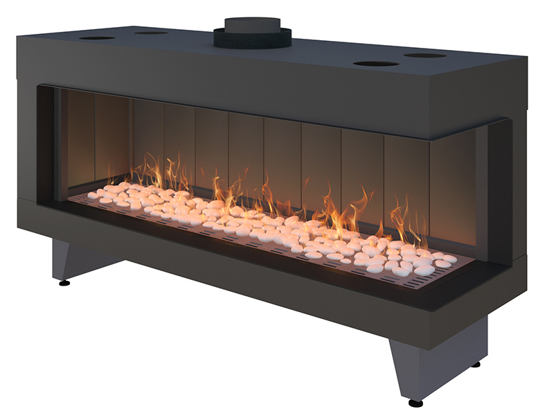 <b>Reference:</b> F.RH-B <br> 
<b>Description:</b><br>
- Right Frameless Gas Fireplace  <br>
- Maxitrol system - Made in Germany<br>
<b>Options:</b><br>
- Back: Steel,Brick or Mirror<br>
- System: Full remote control system (GV60) or Manual system (GV32)<br>
- Double Burner: Z Line and bubble shape.<br>
<b>Fireplace Dimensions:</b><br>
- L= 131CM<br>
- W= 43CM<br>
- H= 70CM<br>
<b>Glass Opening Dimension:</b><br>
- L= 112CM<br>
- H= 32CM