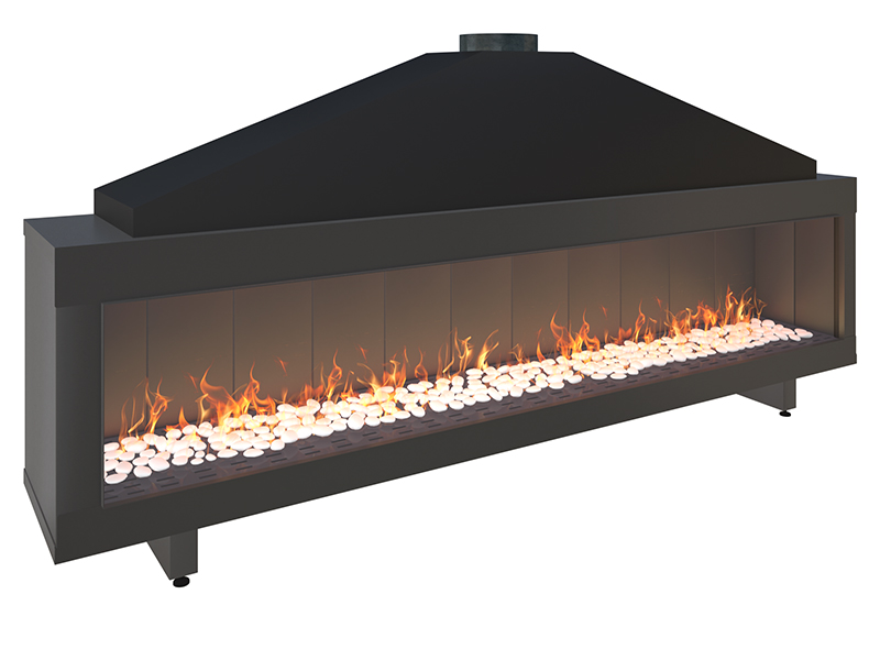 <b>Reference:</b> OP.G-200 <br> 
<b>Description:</b><br>
- Open Gas Fireplace  <br>
-  Maxitrol system - Made in Germany<br>
<b>Options:</b><br>
- Back: Steel, Brick or Mirror<br>
- System: Full remote control system (GV60) or Manual system (GV32)<br>
- Double Burner: Z Line and bubble shape.<br>
<b>Fireplace Dimensions:</b><br>
- L= 215CM<br>
- W= 34CM<br>
- H= 104CM<br>
<b>Opening Dimensions:</b><br>
- L= 200CM<br>
- W= 35CM