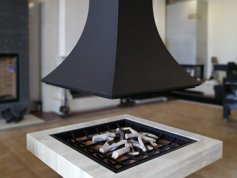 <b>Reference:</b> Central fireplace <br> 
<b>Description:</b><br>- Metal fireplace.<br> 
- You can customize your own dimensions <br>
<b>Dimensions:</b><br> 110x110CM