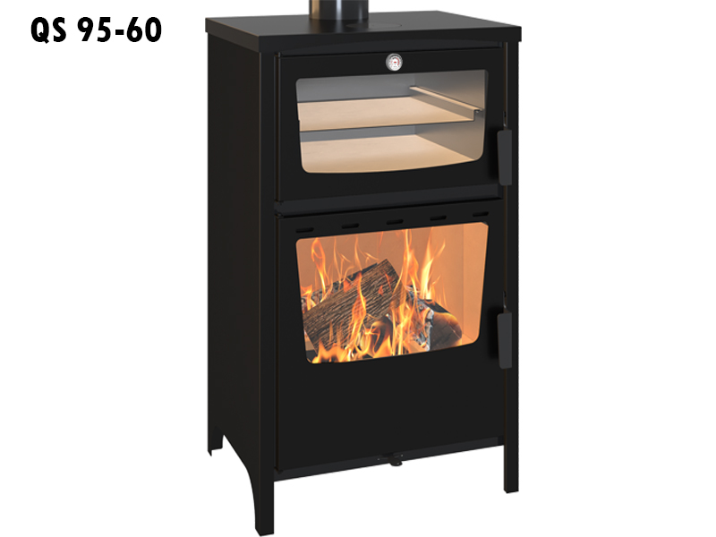 <b>Reference:</b> QS 95-60 <br> 
<b>Description:</b><br>-Wood Stove <br>- Thermal Power: 16 KW <br>- Chimney Diameter: 14CM<br>
<b>Dimensions:</b><br>- L= 60CM<br>- W= 46CM<br>- H= 95CM<br><b>Weight:</b> 78KG<br>
<b>Option:</b><br>-QS95X60 SS <br>- OVEN STAINLESS STEEL <br> - Price: 580$