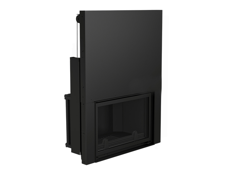 <b>Reference:</b> Font 800 G<br> 
<b>Description:</b> <br>- Wood Fireplace with Lifting Door <br>- Material : Cast Iron<br>- Nominal power= 18KW<br>- Heating Power Range: 11KW - 24KW <br>- Flue size : ø 200 mm<br>
<b>Dimensions:</b><br>- L= 100CM<br>- W= 50CM<br>- H= 133CM<br><b>Weight:</b> 230KG