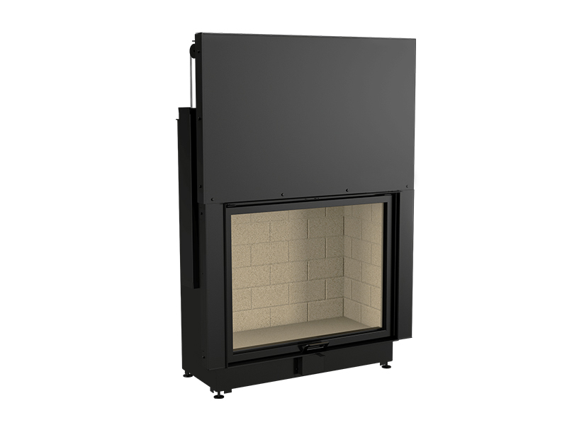 <b>Reference:</b> FLAT 100X80<br> 
<b>Description:</b> <br>- Wood Fireplace with Lifting Door <br>- Material : Steel & Vermiculite <br>- Nominal power= 17KW<br>- Heating Power Range: 10KW - 23KW <br>- Flue size : ø 250 mm<br>
<b>Dimensions:</b><br>- L= 120CM<br>- W= 51CM<br>- H= 174CM<br><b>Weight:</b> 260KG