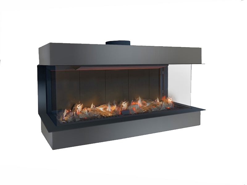 <b>Reference:</b> ECO LINE 3V100 <br> 
<b>Description:</b><br>-Frameless Gas Fireplace Three sided <br>-Maxitrol system - Made in Germany<br><b>Fireplace Dimensions:</b><br>-L= 107CM<br>- W=37CM<br>- H= 65CM<br><b>Glass Opening Dimension:</b><br>- L= 100CM<br>- H=39CM