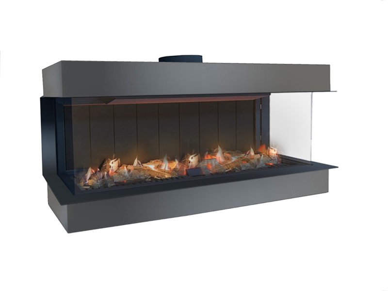 <b>Reference:</b> ECO LINE 3V120 <br> 
<b>Description:</b><br>-Frameless Gas Fireplace Three sided <br>-Maxitrol system - Made in Germany<br><b>Fireplace Dimensions:</b><br>-L= 127CM<br>- W=37CM<br>- H= 65CM<br><b>Glass Opening Dimension:</b><br>- L= 120CM<br>- H=39CM