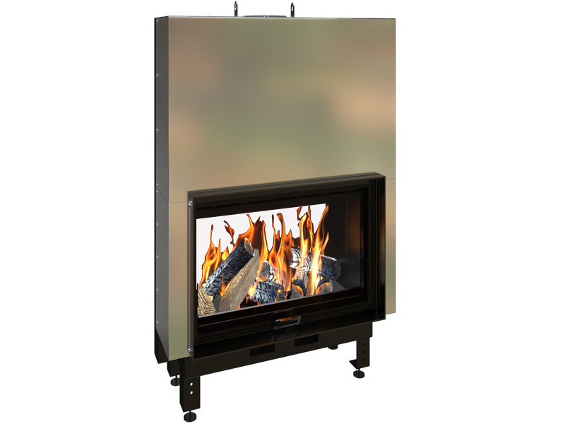 <b>Reference:</b> ECO BRUNER DOUBLE FACE 80 <br> 
<b>Description:</b><br>- Steel fireplace with guillotine door. <br>
- Double combustion <br>
- Double Cleaning glass system <br>
- Option: Brick or vermiculite <br>
- Heat output: 16kW <br>
- Flue socket: ø250 MM<br>
- Heating area: 150 m2 <br>
<b>External Dimensions:</b><br>- L= 103CM<br>- W= 66CM<br>- H= 139CM<br>
<b>Opening Dimensions:</b><br>- L= 83CM<br>- H= 54CM<br>
<b>Weight:</b> 340KG