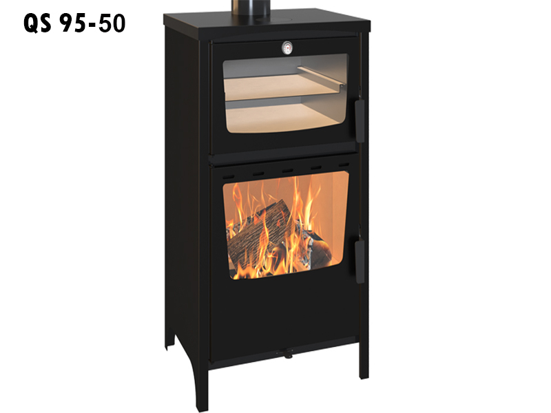 <b>Reference:</b> QS 95x50 <br> 
<b>Description:</b><br>-Wood Stove <br>- Thermal Power: 14 KW <br>- Chimney Diameter: 15CM<br>
<b>Dimensions:</b><br>- L= 50CM<br>- W= 45CM<br>- H= 95CM<br><b>Weight:</b> 78KG