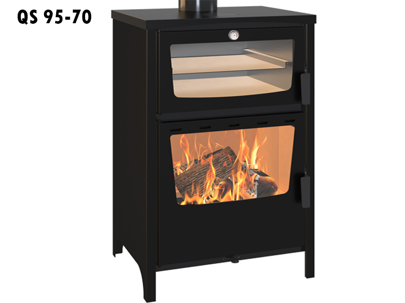 <b>Reference:</b> QS 95x70 <br> 
<b>Description:</b><br>-Wood Stove <br>- Thermal Power: 18 KW <br>- Chimney Diameter: 15CM<br>
<b>Dimensions:</b><br>- L= 70CM<br>- W= 46CM<br>- H= 95CM<br><b>Weight:</b> 125KG<br>