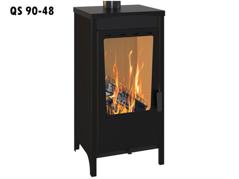 <b>Reference:</b> QS 90x49 <br> 
<b>Description:</b><br>-Wood Stove <br>- Thermal Power: 15 KW <br>- Chimney Diameter: 11CM<br>
<b>Dimensions:</b><br>- L= 49CM<br>- W= 42CM<br>- H= 90CM<br><b>Weight:</b> 58 KG