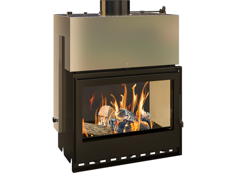 <<b>Reference:</b> BOILER 800 <br> 
<b>Description:</b><br>- Wood boiler fireplace <br>
- Heat output: 35kW <br>
- Flue socket: ø200 MM<br>
- Boiler tank volume: 62 litre <br>
- Up to 230 Elements <br>
<b>External Dimensions:</b><br>- L= 80CM<br>- W= 50CM<br>- H= 107CM<br>
<b>Weight:</b> 225KG