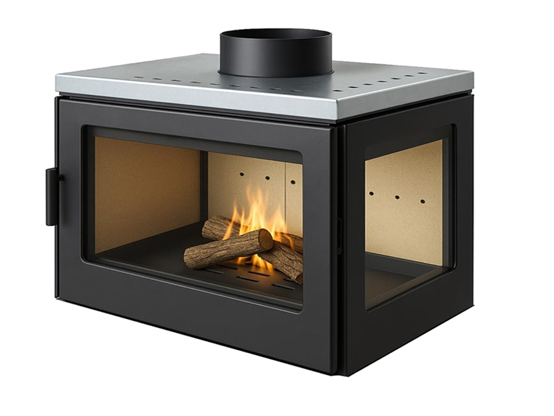 <b>Reference:</b> LUNA 800 RIGHT <br> 
<b>Description:</b><br>- Wood Fireplace<br>
- Double Combustion system <br>
- Flue socket: ø20 cm<br>
- Nominal heat output: 14kW<br>
<b>Dimensions:</b><br>- L= 79CM<br>- W= 43CM<br>- H= 52CM<br>
<B>Weight:</b> 122KG